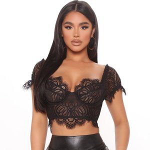 Sweet And Sour Lace Top - Black